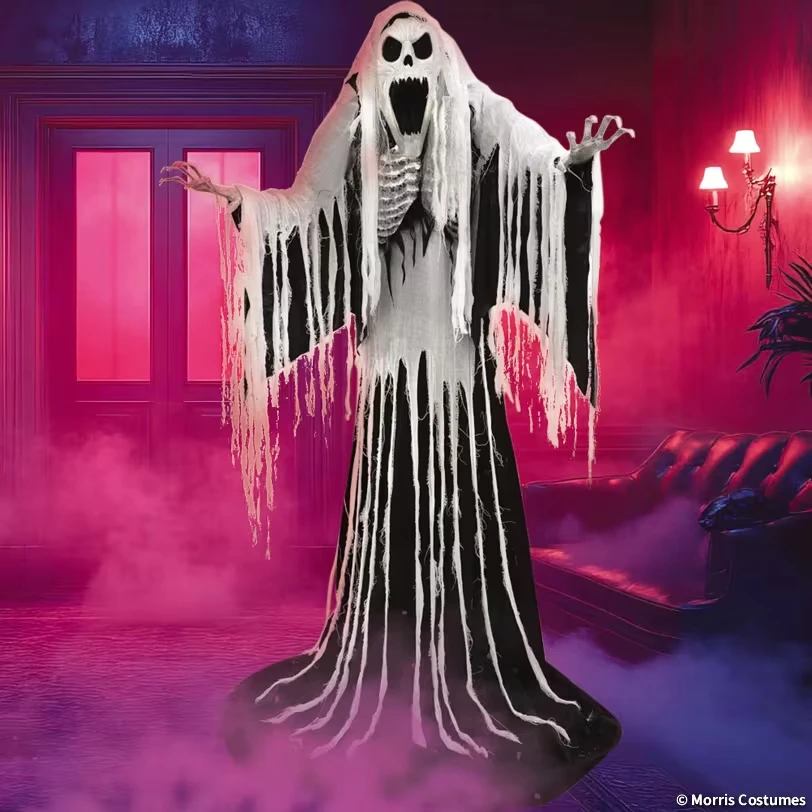 76" Life Size Animated Towering Wailing Soul Spirit Ghost Halloween Prop Decoration