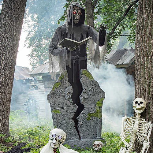 Life Size 7 Ft. Animated Soul Stealer Reaper Dark Angel Halloween Prop Decor