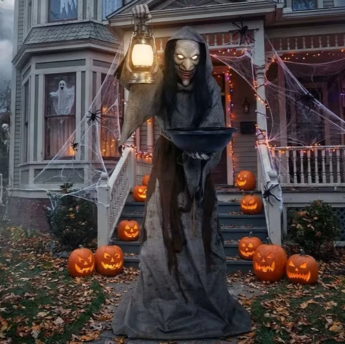 5' 5" Ft. Animated Mildred the Wicked Witch Hag Light-up Eyes Halloween Prop Decor