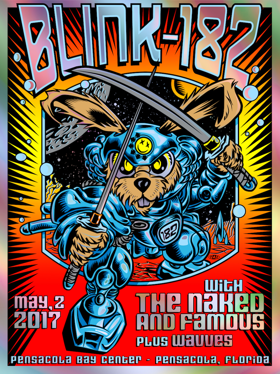 ポスター Rabi BBLINK 182 ROBO RABBIT (Foil Edition) by Jim 