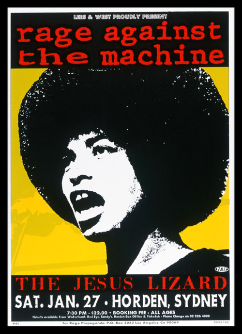 オ*ジ様 額付 RageAgainstTheMachine レイジ ポスター t 1990's Rage Against The Machine 額入り ポスター - アンティーク