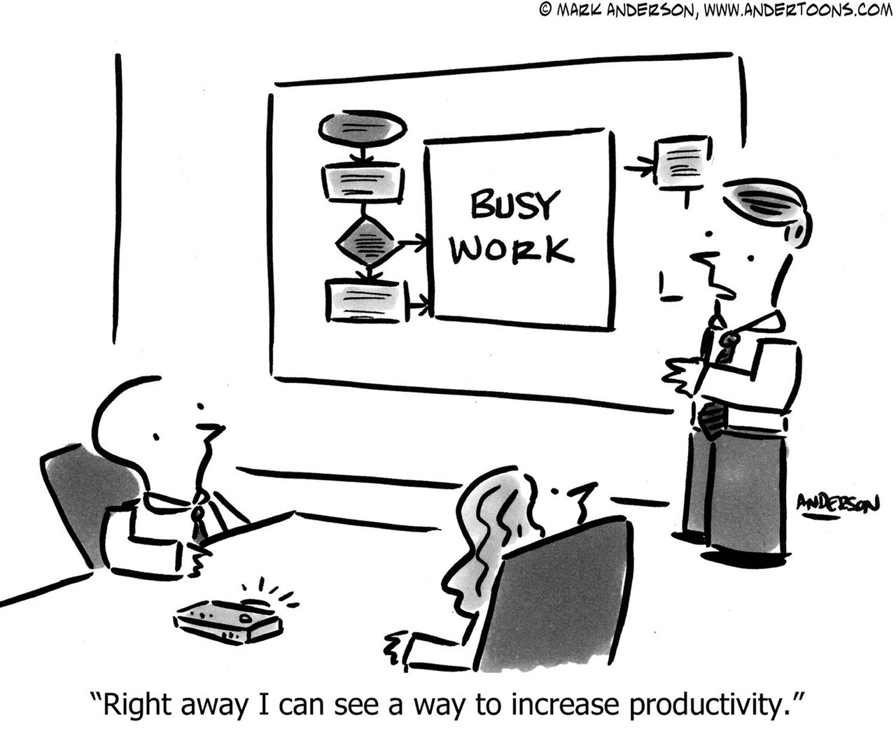 busy at work cartoon