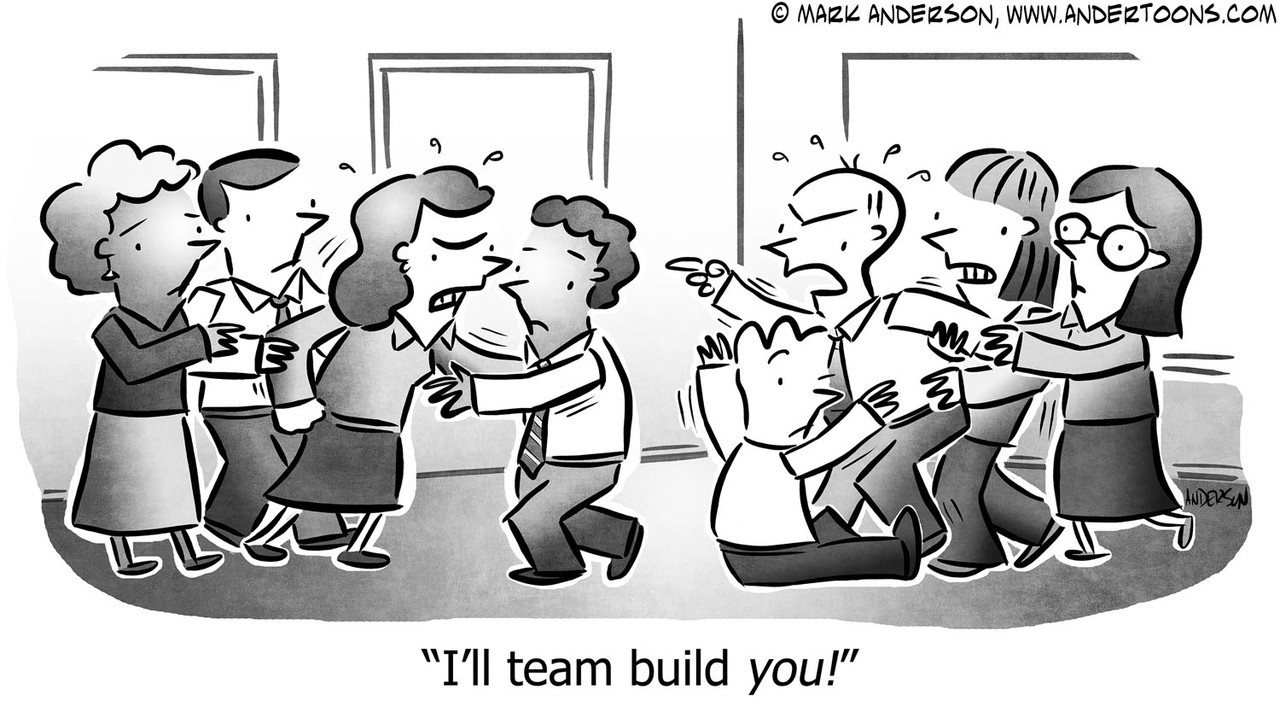 cartoon team building
