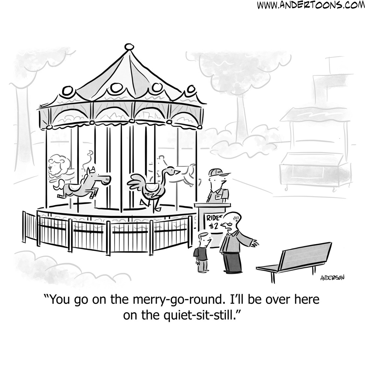 cartoon merry go round