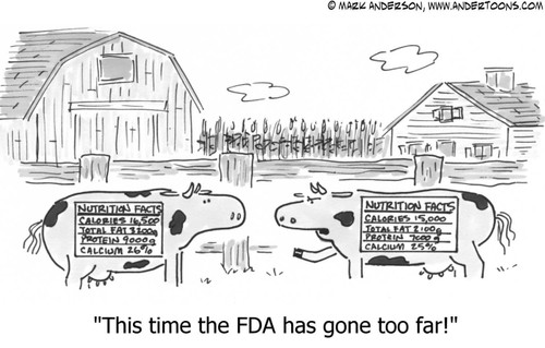 Cow Cartoon # 909 - This time the FDA has gone too far!