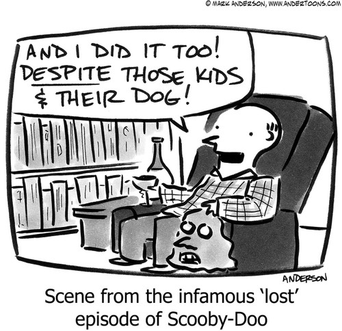 Tv Cartoon # 5937 - Scene from the infamous 'lost' episode of Scooby-Doo.