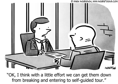 Bargain Cartoon # 7675 - OK, I think with a little effort we can get them down from breaking and entering to self-guided tour.