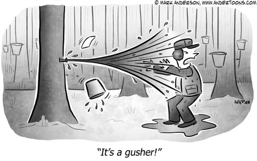 Syrup Cartoon # 7820 - It's a gusher!