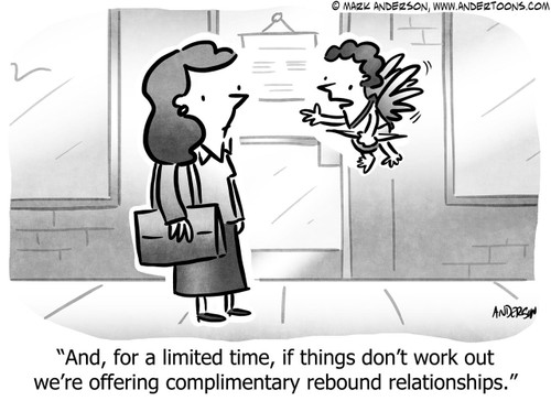 Valentines Cartoon # 8057 - And, for a limited time, if things don't work out we're offering complimentary rebound relationships.