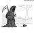 Salt Cartoon #8719 - (Grim reaper near snail has salt shaker.)