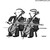 Music Cartoon #8998 - (Two cellists, one has a broken arm. The other has an extra long bow playing both cellos.)