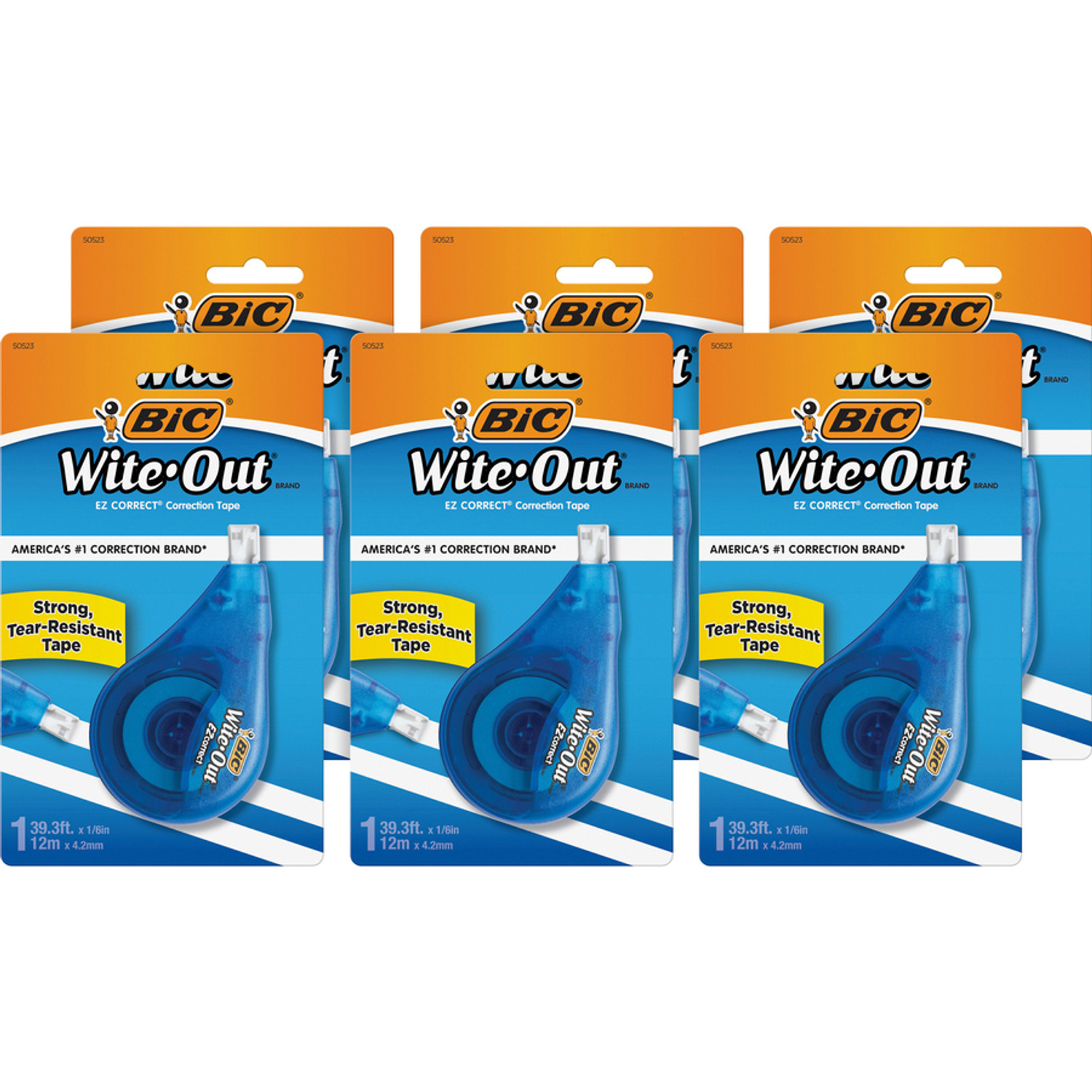 BIC Wite-Out EZ Correct Correction Tape, Non-Refillable, 1/6 x 472 - 10 pack