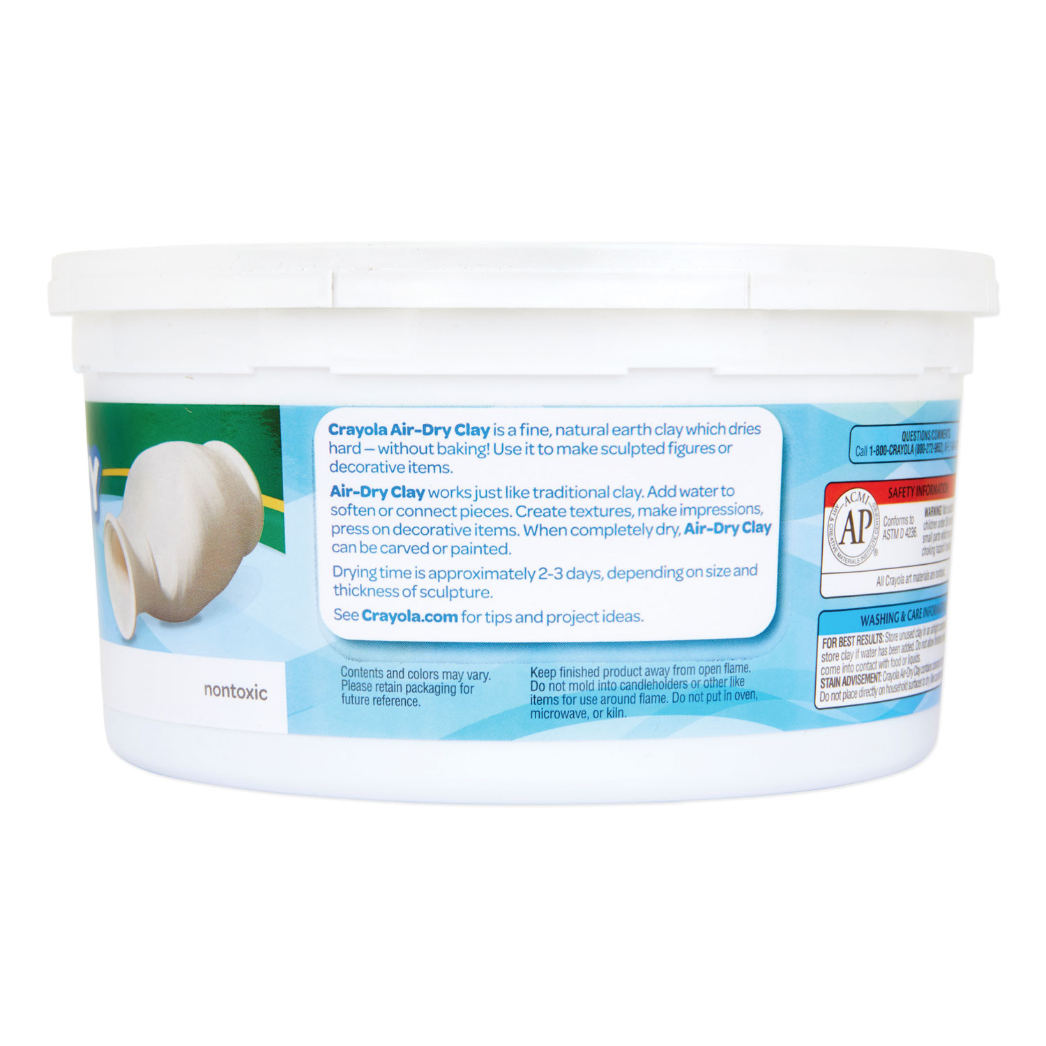 Air-Dry Clay, White, 25 Lbs 