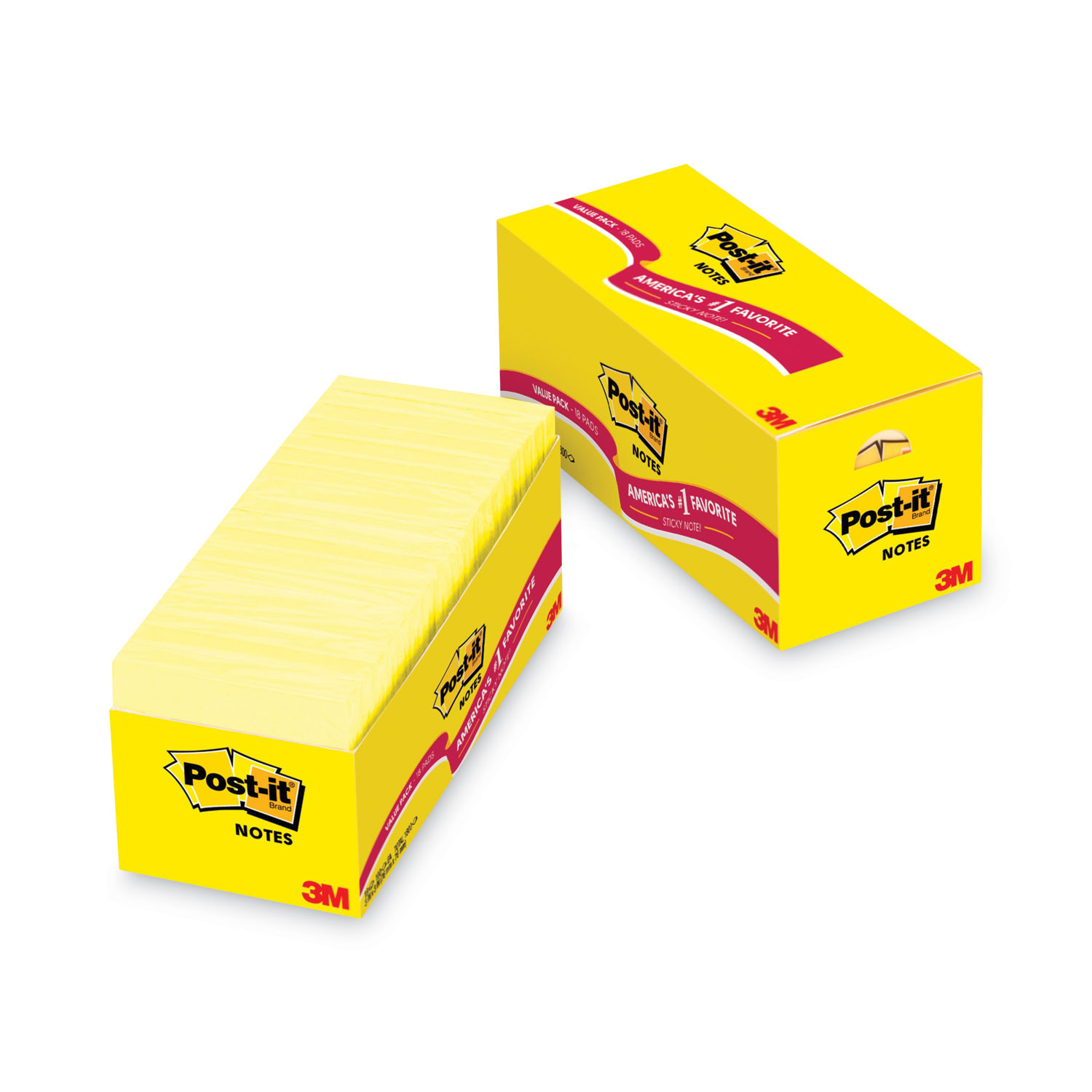 Post-it® Notes Super Sticky Pads in Canary Yellow, Value Pack, 3 x 3, 90  Sheets/Pad, 24 Pads/Pack