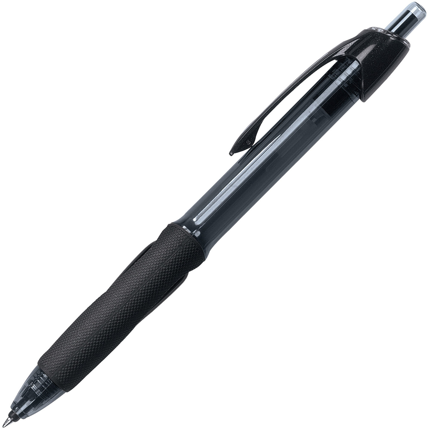 Uni-Ball Power Tank RT Retractable Ballpoint Pen, 1mm, Black Ink, Smoke/Black Barrel, Dozen