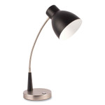 OttLite Wellness Series Adjust LED Desk Lamp, 3" to 22" High, Silver/Matte Black
