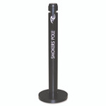 Rubbermaid Commercial Smoker's Pole, Round, Steel, 0.9 gal, 4 dia x 41h, Black