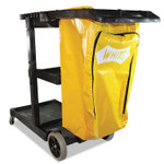 Impact Janitorial Cart, Plastic, 3 Shelves, 1 Bin, 20.5" x 48" x 38", Yellow (IMP6850) View Product Image