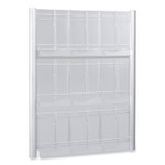 Safco Luxe Magazine Rack, 9 Compartments, 31.75w x 5d x 41h, Clear/Silver
