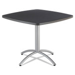 Iceberg CafeWorks Cafe-Height Table, Square, 36" x 36" x 30", Graphite Granite/Silver (ICE65618) View Product Image