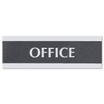 Headline Sign Century Series Office Sign, OFFICE, 9 x 3, Black/Silver (USS4762) View Product Image