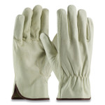 PIP Top-Grain Pigskin Leather Drivers Gloves, Economy Grade, Large, Gray View Product Image