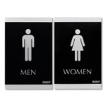 Headline Sign Century Series Office Sign, Men; Women, 6 x 9, Black/Silver
