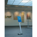 Info Sign Duo Floor Stand, Tabloid-Size Inserts, 15 X 50, Clear (DBL481523)