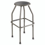 Safco Diesel Industrial Stool with Stationary Seat, Backless, Supports Up to 250 lb, 22.5" to 29.5" Seat Height, Pewter