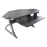 AbilityOne 7110016925299 SKILCRAFT Desktop Sit-Stand Workstation, Corner Unit, 42" x 36" x 20", Black (NSN6925299) View Product Image