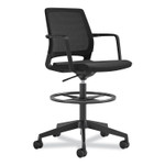 Safco Medina Extended-Height Chair, Supports Up to 275 lb, 23" to 33" Seat Height, Black Seat, Black Back, Black Base