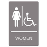 Headline Sign ADA Sign, Women Restroom Wheelchair Accessible Symbol, Molded Plastic, 6 x 9 (USS4814) View Product Image