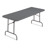 Iceberg IndestrucTable Classic Bi-Folding Table, Rectangular, 60" x 30" x 29", Charcoal (ICE65457) View Product Image