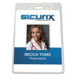 SICURIX Badge Holder, Vertical, 2.75 x 4.13, Clear, 12/Pack (BAU67820) View Product Image