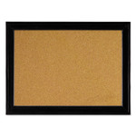 Quartet Cork Bulletin Board with Black Frame, 17" x 11", Tan Surface, Black Fiberboard (MDF) Frame