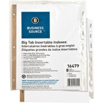 Business Source Index Dividers, 8-Tab, 11"x8-1/2", White Stock/Clear Tabs (BSN16479) View Product Image