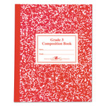Roaring Spring Grade School Ruled Composition Book, Grade 3 Manuscript Format, Red Marble Cover, (50) 9.75 x 7.75 Sheets