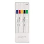 uniball EMOTT Porous Point Pen, Stick, Fine 0.4 mm, Assorted Ink Colors, White Barrel, 5/Pack (UBC24828) View Product Image