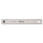 Westcott Stainless Steel Office Ruler With Non Slip Cork Base, Standard/Metric, 6" Long Product Image 