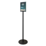 deflecto Double-Sided Magnetic Sign Display, 8.5 x 11 Insert, 56" Tall, Clear/Black