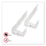 deflecto Partition Brackets, For Wall Files and File Pockets/1.5" to 2.5" Thick Partition Walls, Clear Product Image 