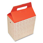 Dixie Take-Out Barn One-Piece Paperboard Food Box, Basket-Weave Plaid Theme, 8 x 5 x 8, Red/White, Paper, 125/Carton Product Image 