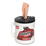 Brawny Professional D400 Disposable Cleaning Towel System, 9.9 x 13, Orange, 200 Sheets/Roll with Plastic Bucket