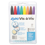 EXPO Vis-a-Vis Wet Erase Marker, Fine Bullet Tip, Assorted Colors, 8/Set (SAN2134345) View Product Image