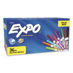 EXPO Low Odor Dry Erase Vibrant Color Markers, Fine Bullet Tip, Assorted Colors, 36/Pack (SAN2138424) View Product Image