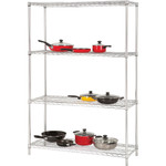 Lorell Industrial Chrome Wire Shelving Starter Kit (LLR84178) View Product Image