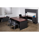 Lorell Mahogany Laminate/Charcoal Modular Desk Series Pedestal Desk - 2-Drawer (LLR79152) View Product Image