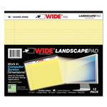 Roaring Spring WIDE Landscape Format Writing Pad, Unpunched with Standard Back, Medium/College Rule, 40 Canary-Yellow 11 x 9.5 Sheets (ROA74501) View Product Image