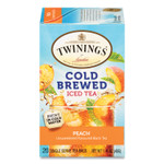 TWININGS Cold Brew Iced Tea Bags, Peach, 0.07 oz Tea Bag, 20/Box View Product Image