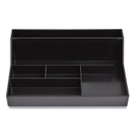 TRU RED Plastic Desktop Organizer, 6-Compartment, 6.81 x 9.84 x 2.75, Black View Product Image